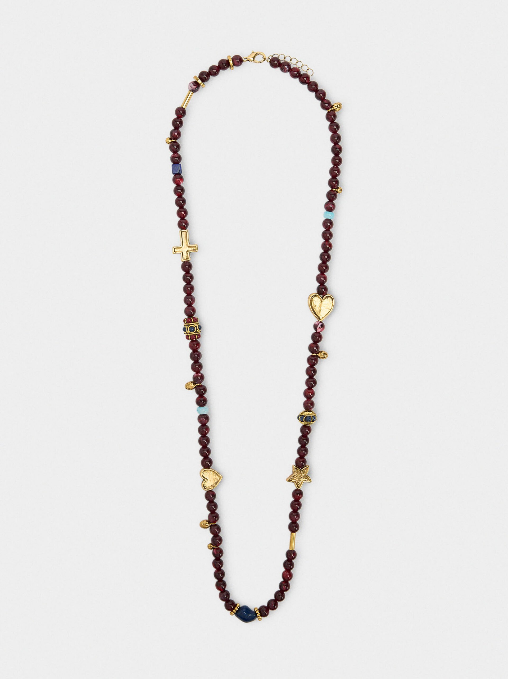 Long necklace of beads with pendants image number 0.0