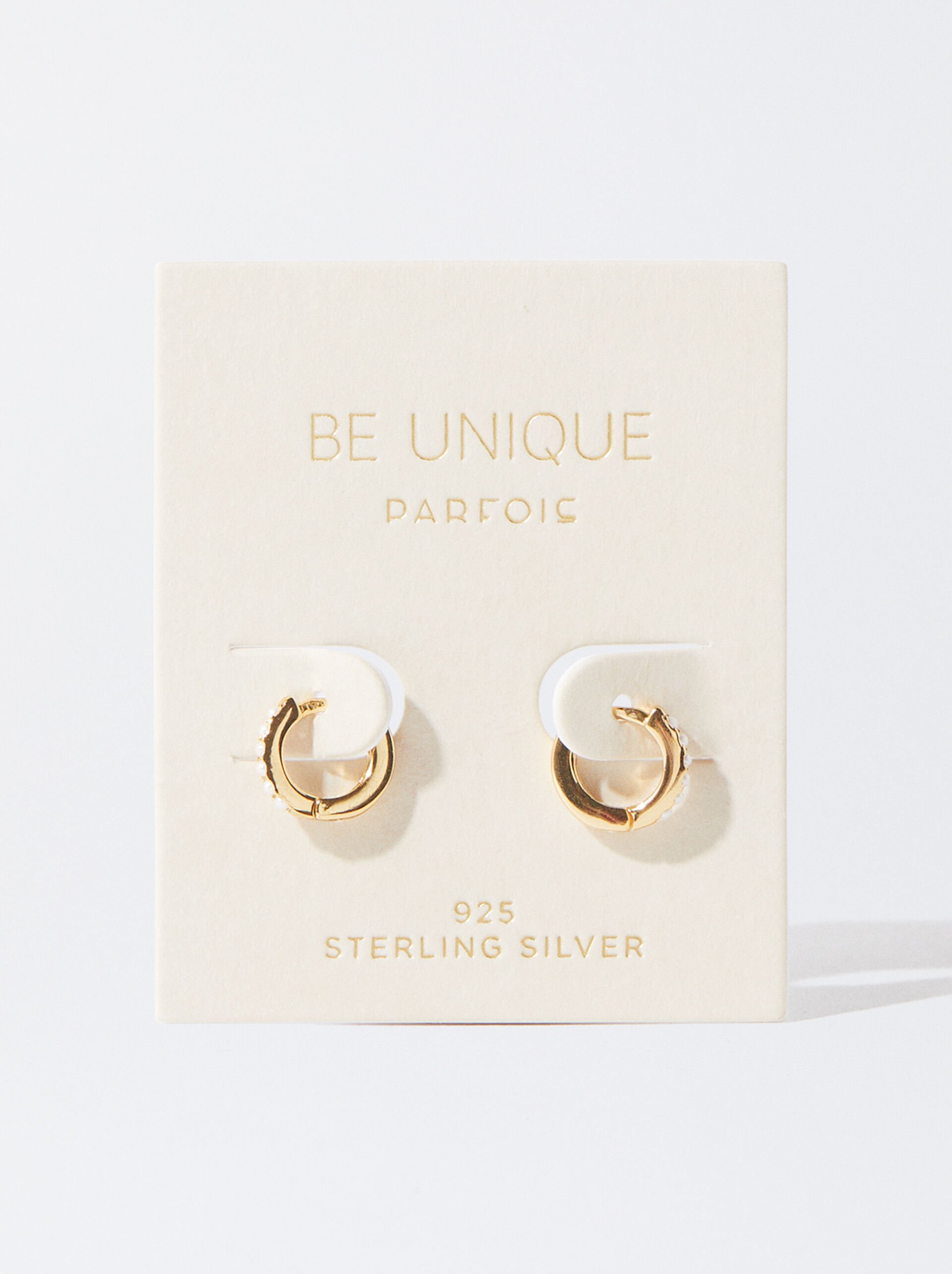 925 Silver Personalised Hoop Earrings With Pearls image number 3.0