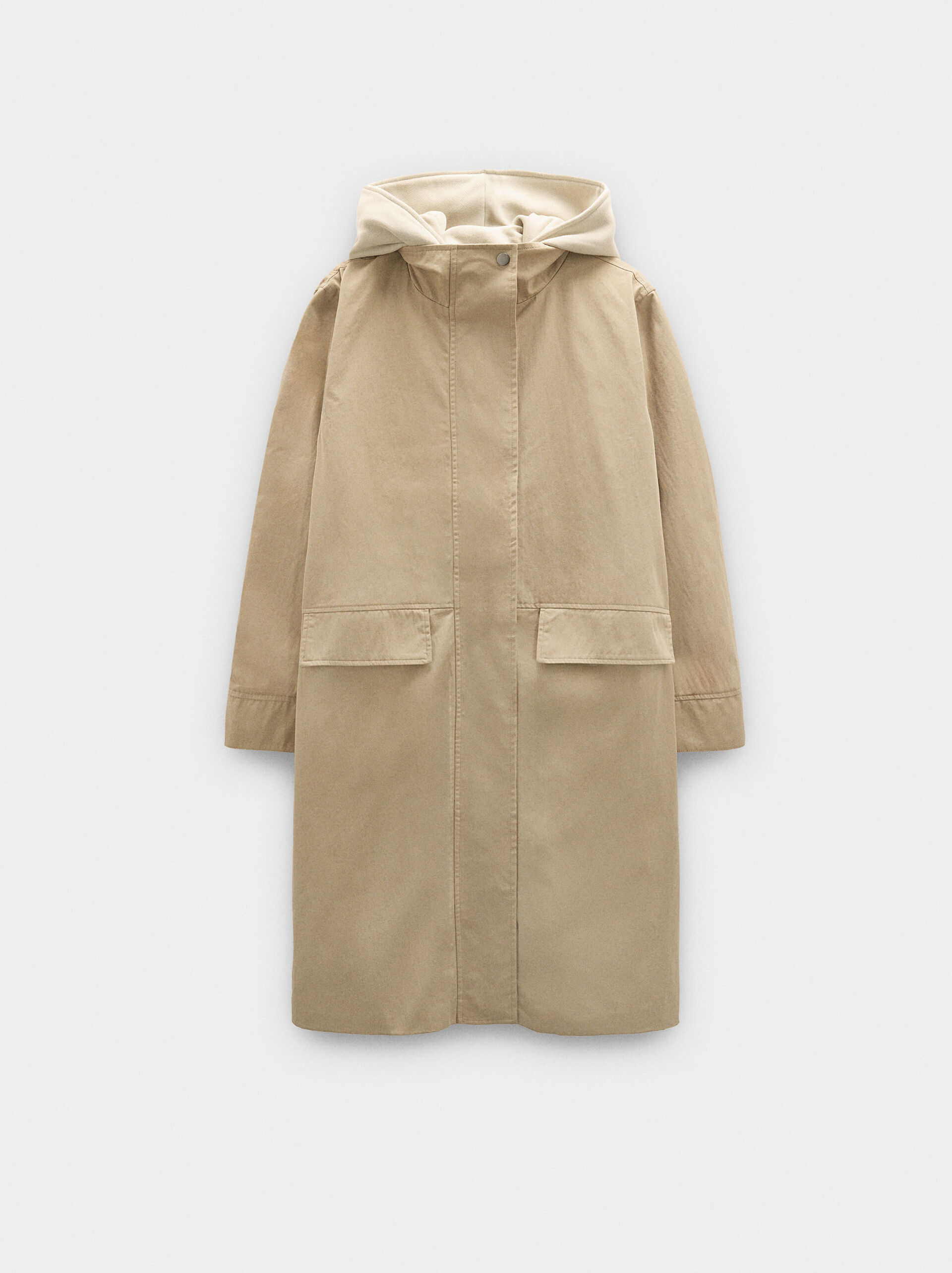 Cotton parka with removable hood image number 4.0