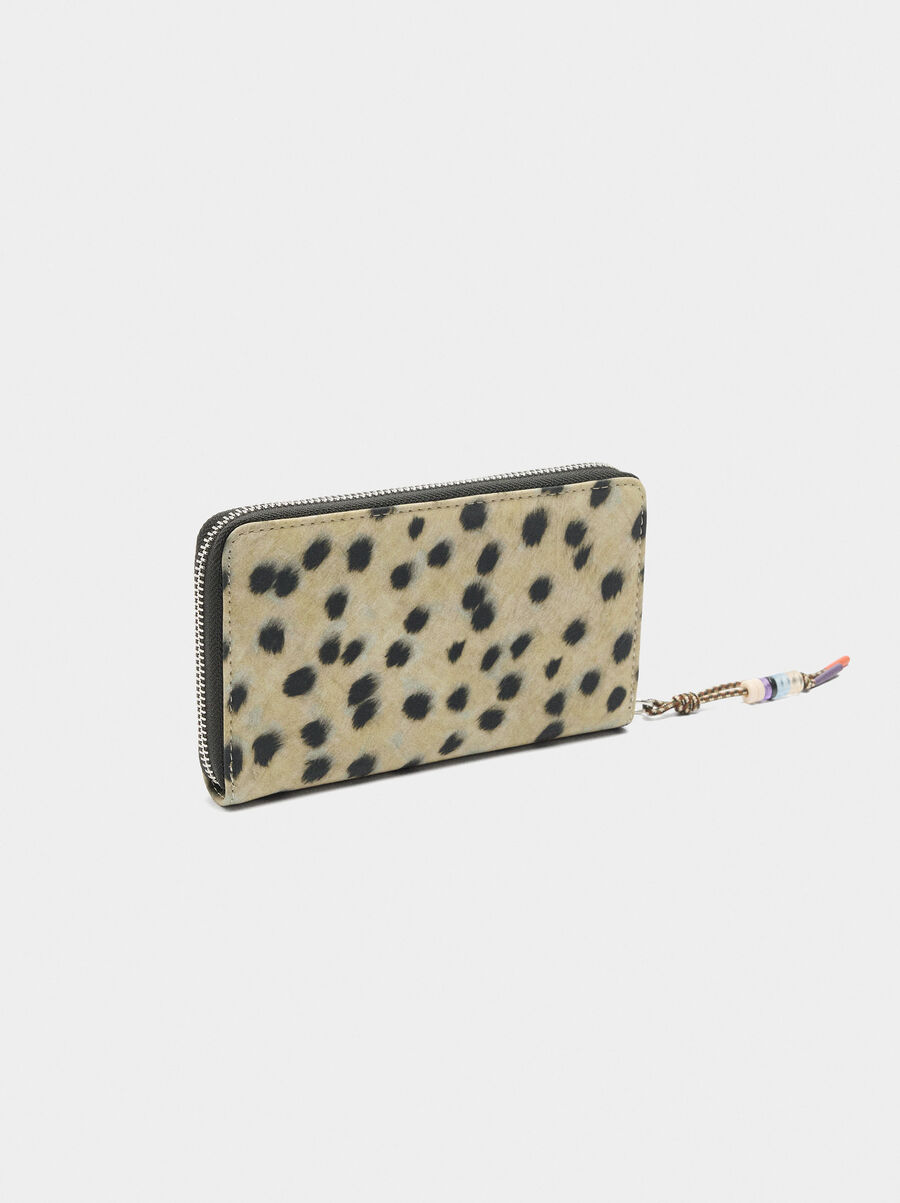 Wallet in animal printed nylon