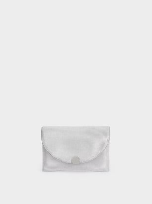 Party Clutch In Mesh, Silber, hi-res