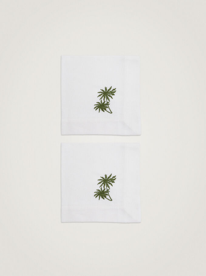 Pack Of 2 Cotton Napkin Rings, Green, hi-res