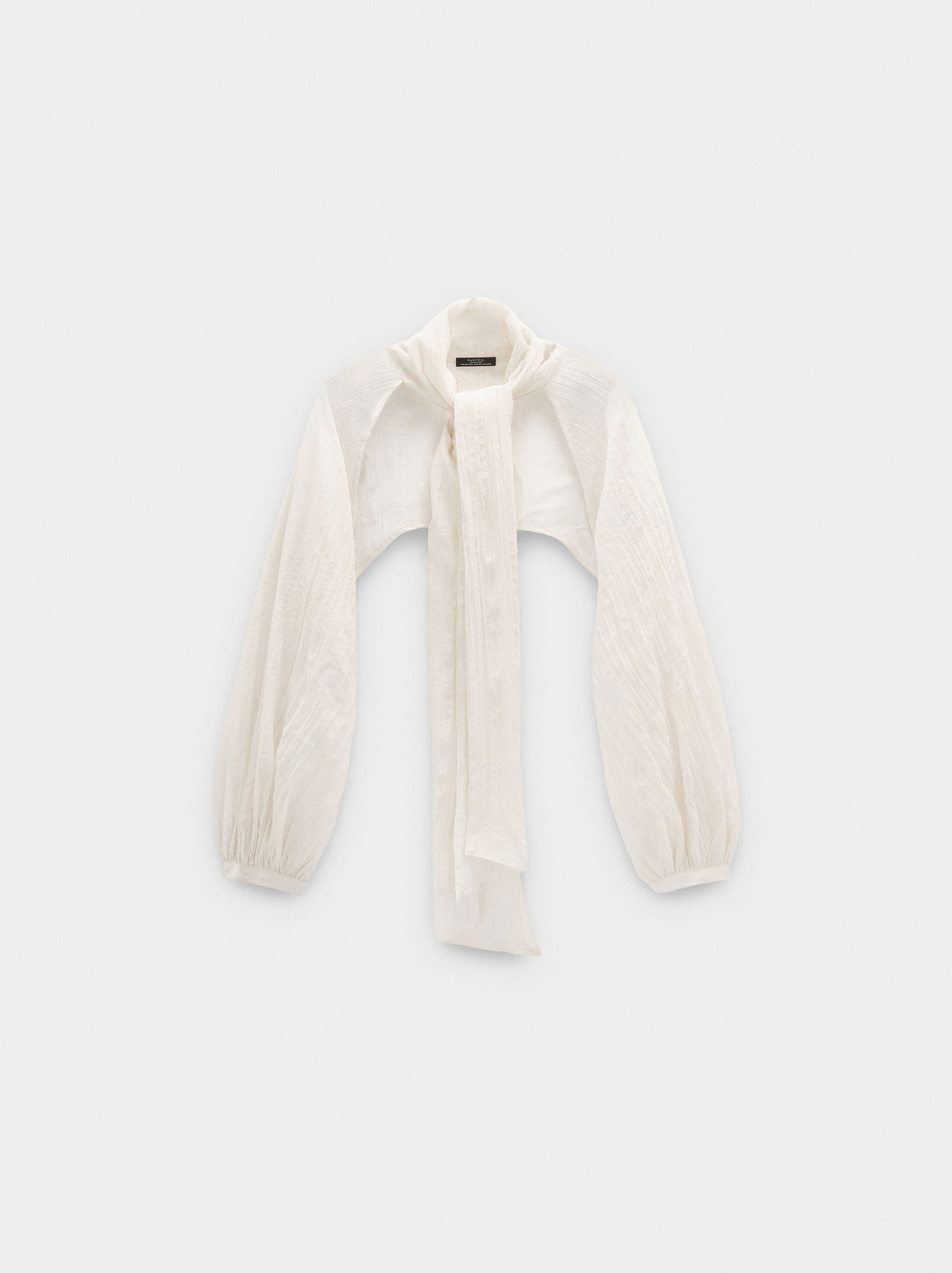 Ruched cropped blouse image number 5.0