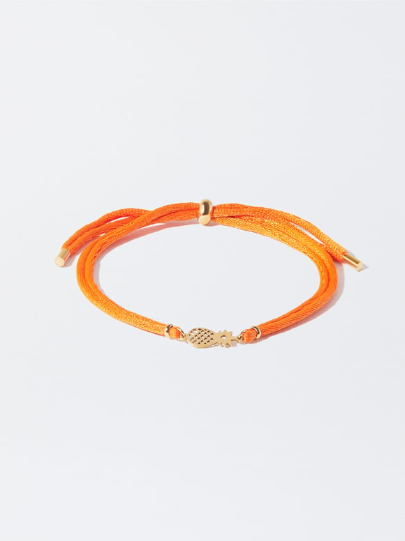 Stainless Steel Bracelet With Pineapple, Orange, hi-res