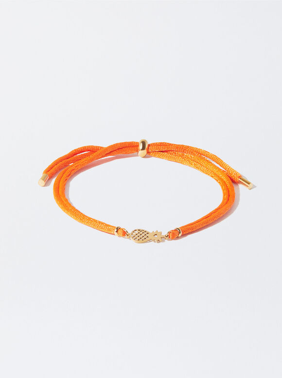 Stainless Steel Bracelet With Pineapple, Orange, hi-res