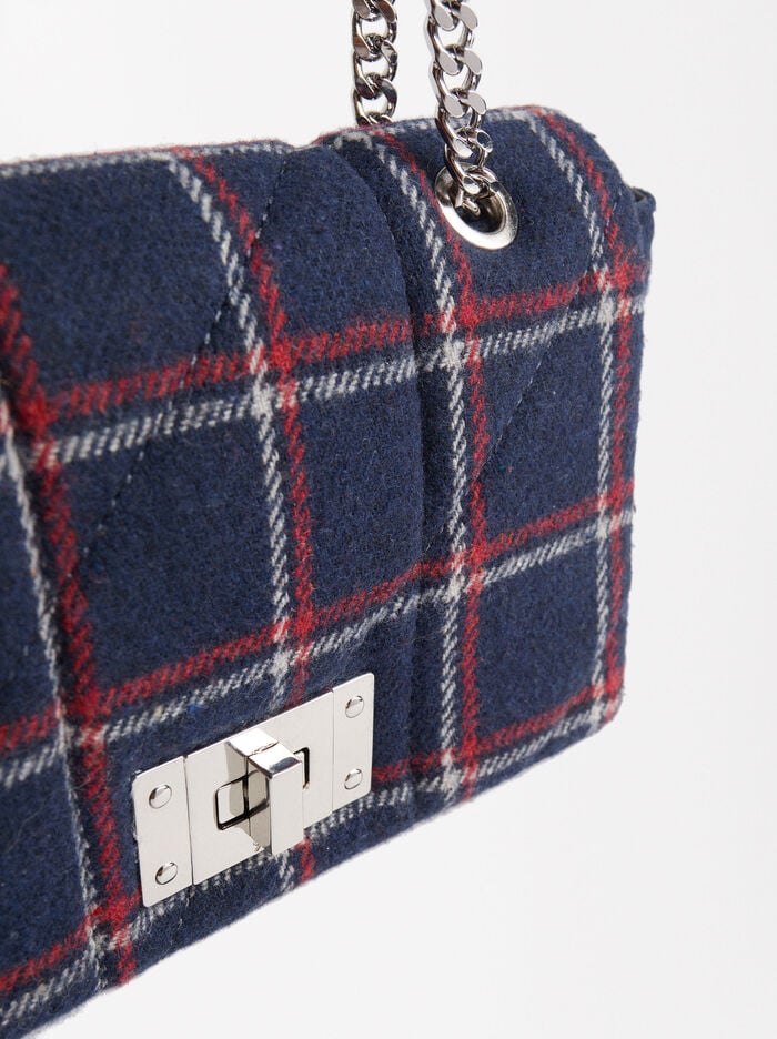 Bolso de hombro con estampado a cuadros