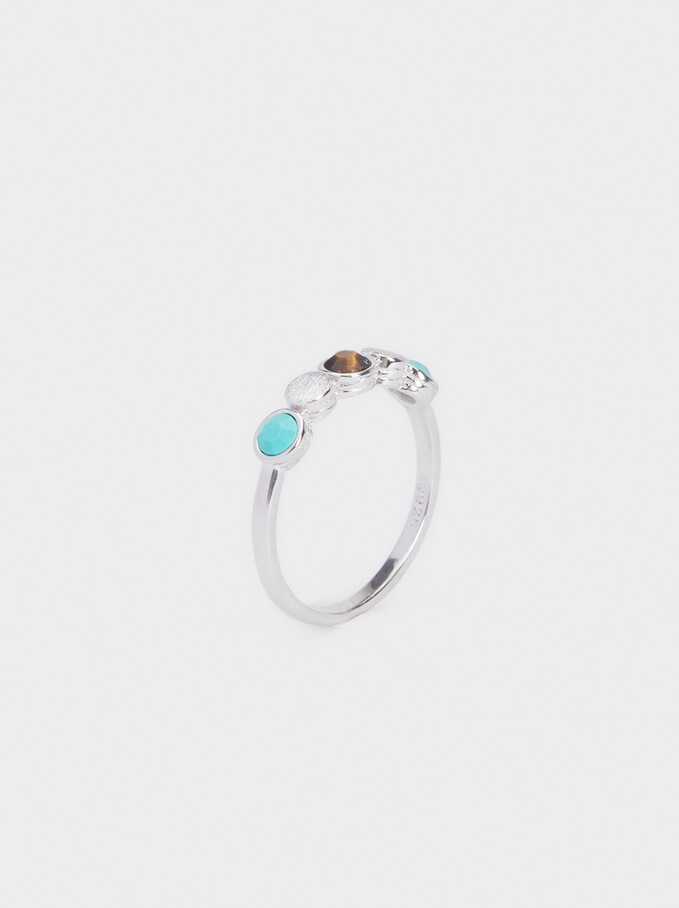 925 Silver Ring With Stones, Blue, hi-res