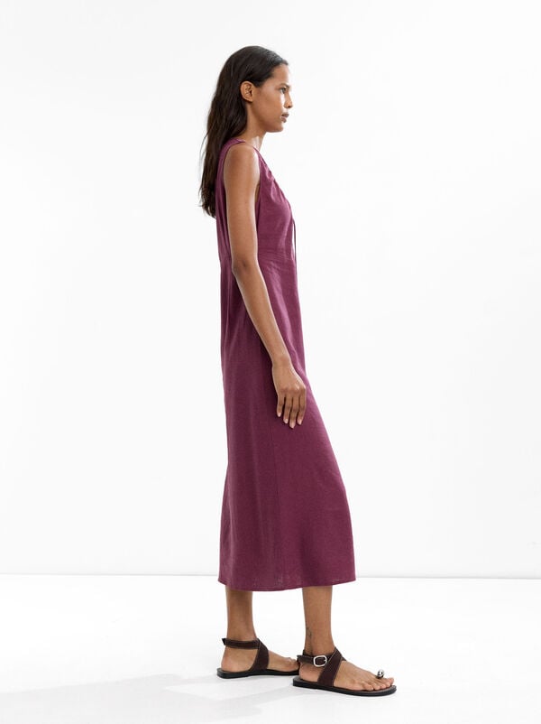 Midi dress with linen