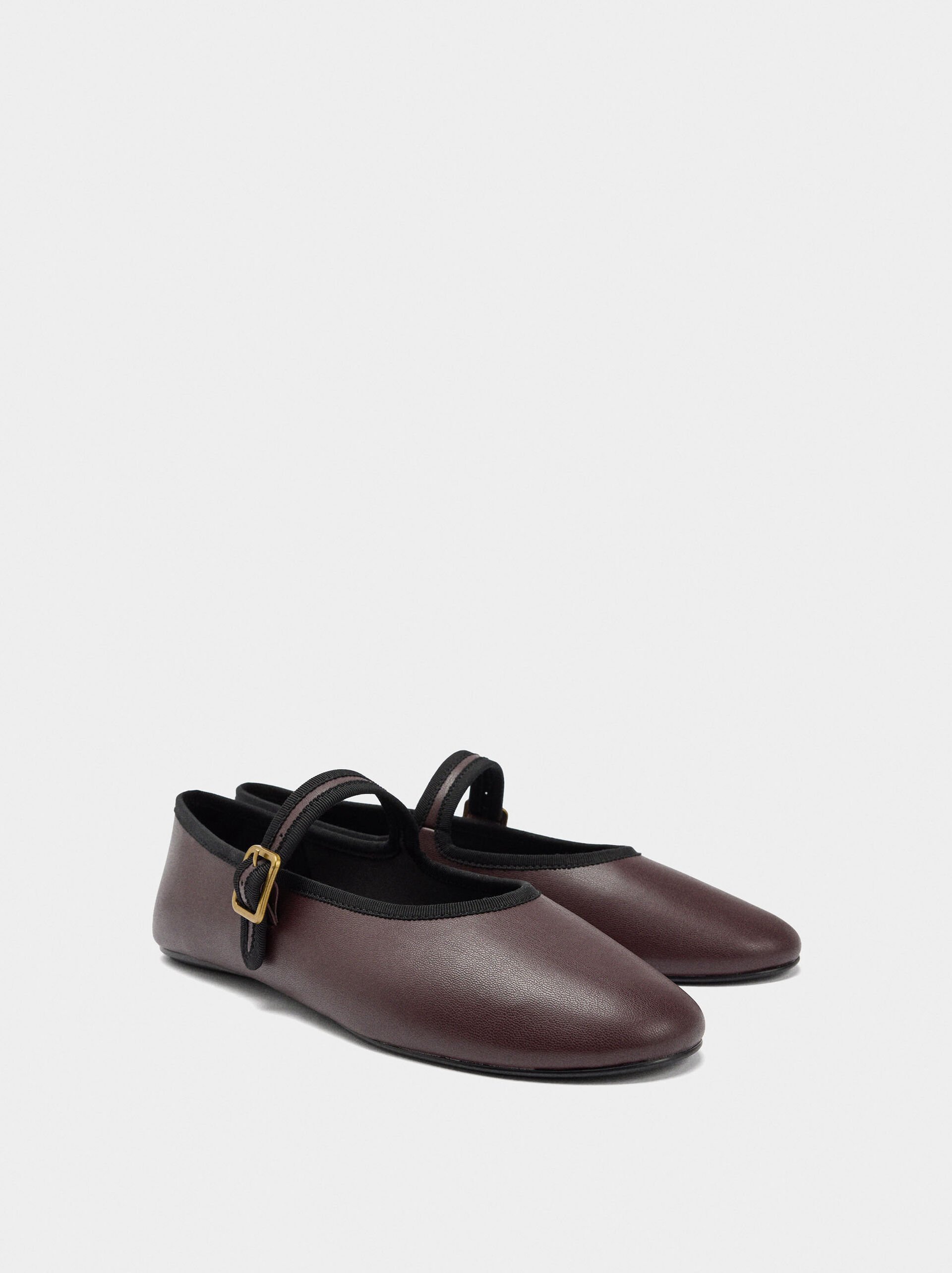 Ballet flats with strap and buckle image number 2.0