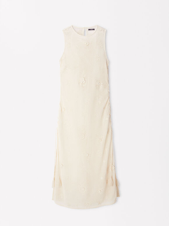 Online Exclusive - Cotton Long Dress, Ecru, hi-res