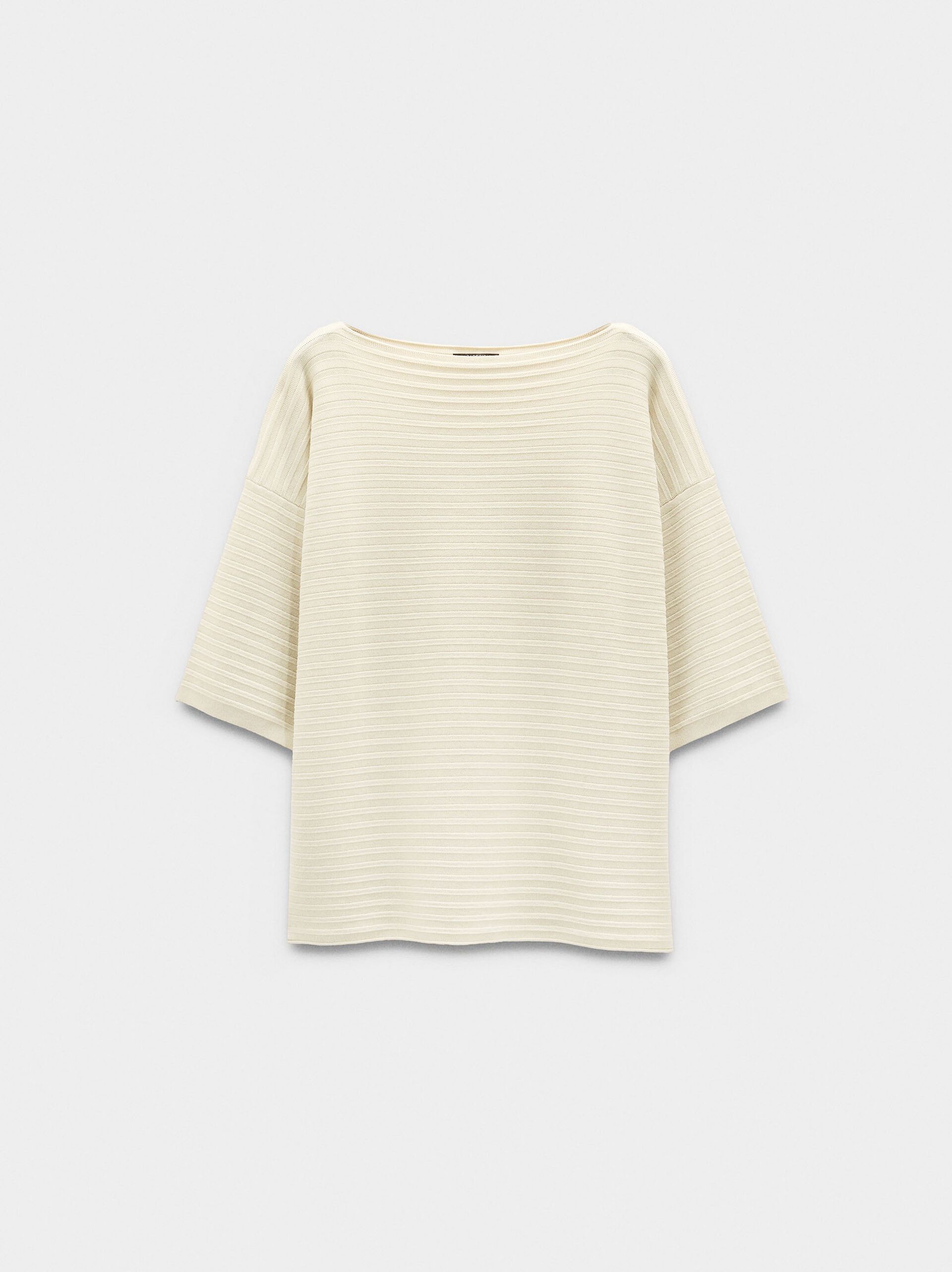 Short-sleeve sweater in ribbed knit image number 5.0