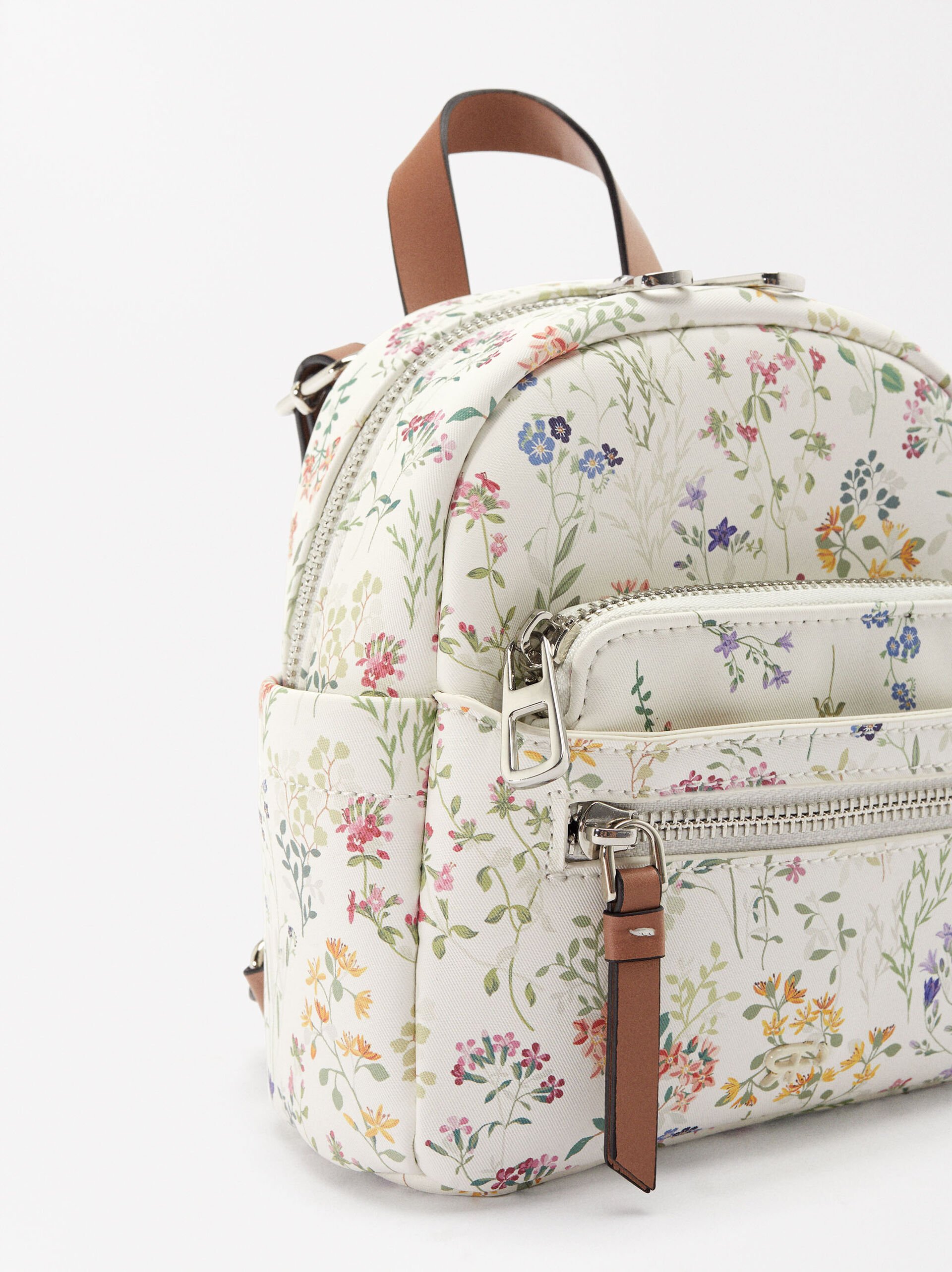 Nylon-Effect Printed Backpack S image number 2.0