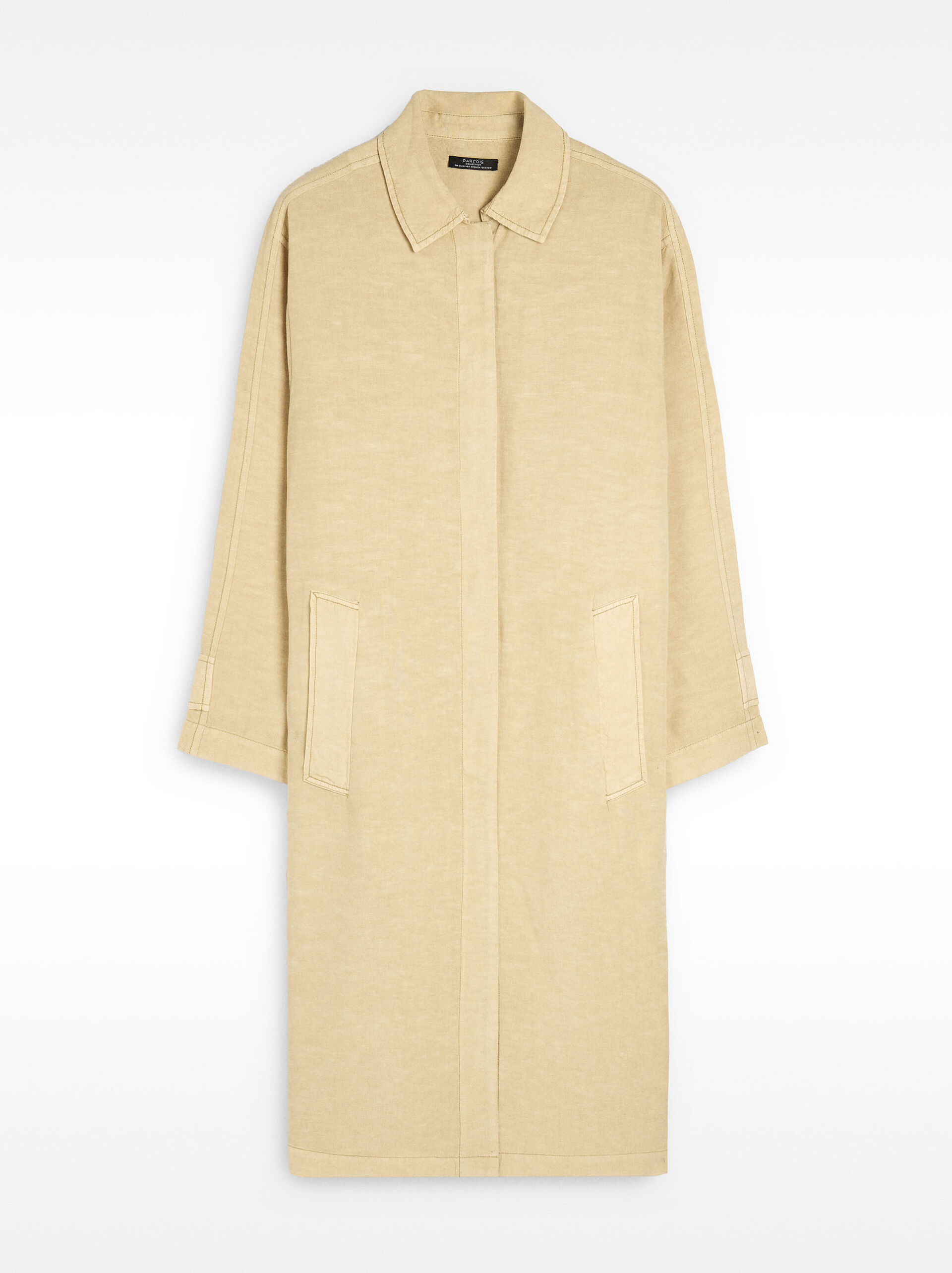 Trench coat with linen image number 5.0
