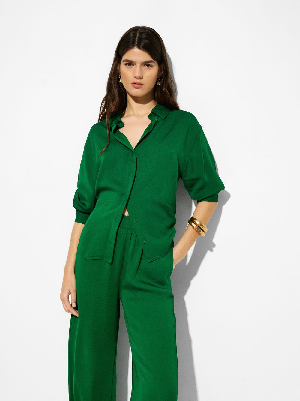 Flowing long-sleeve shirt