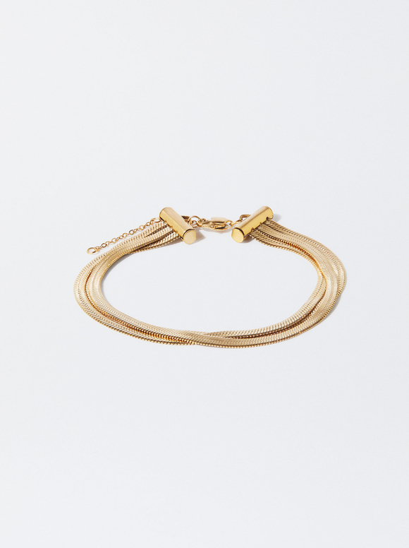 Triple Stainless Steel Bracelet, Golden, hi-res