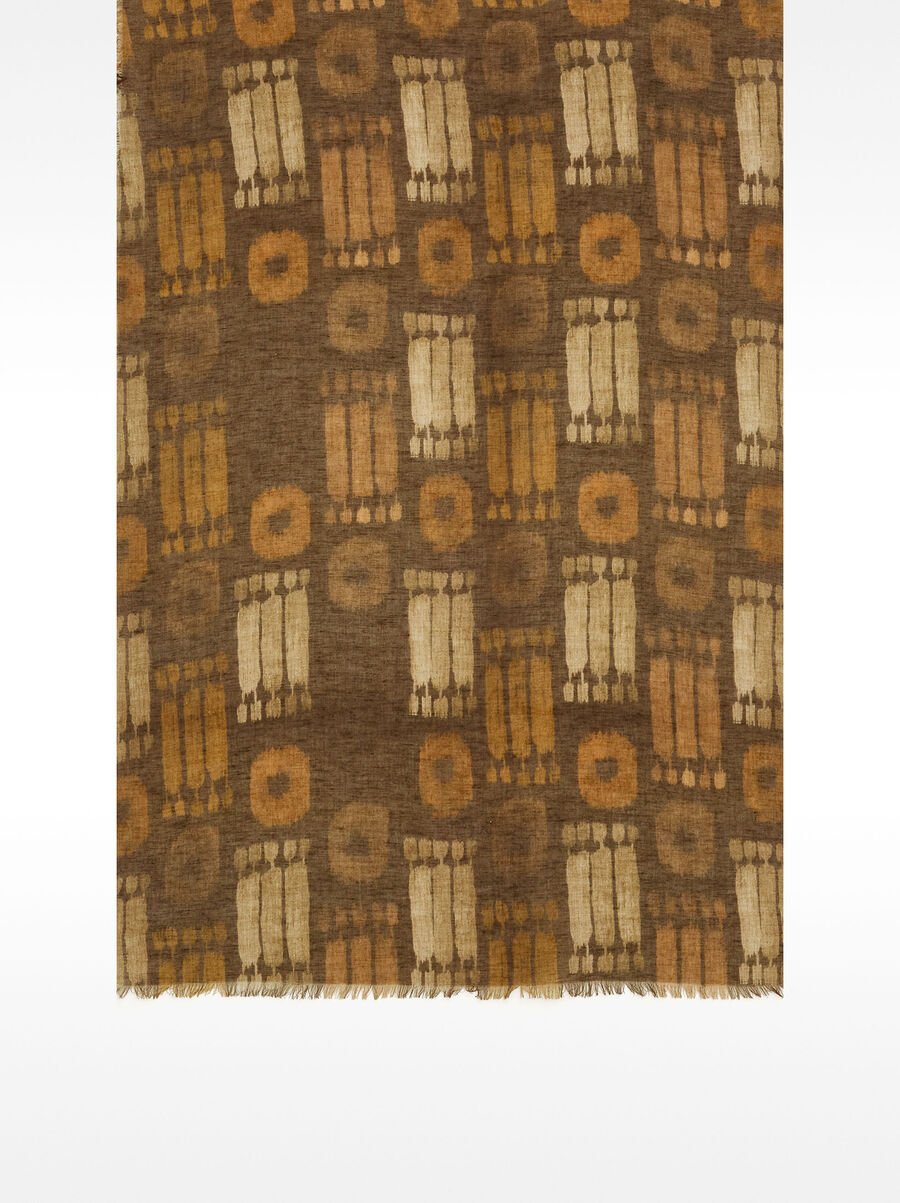 Printed scarf with linen and cotton