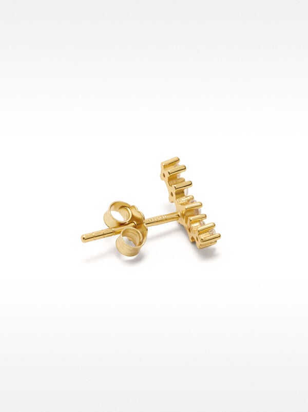 Single earring with zircons - 925 sterling silver