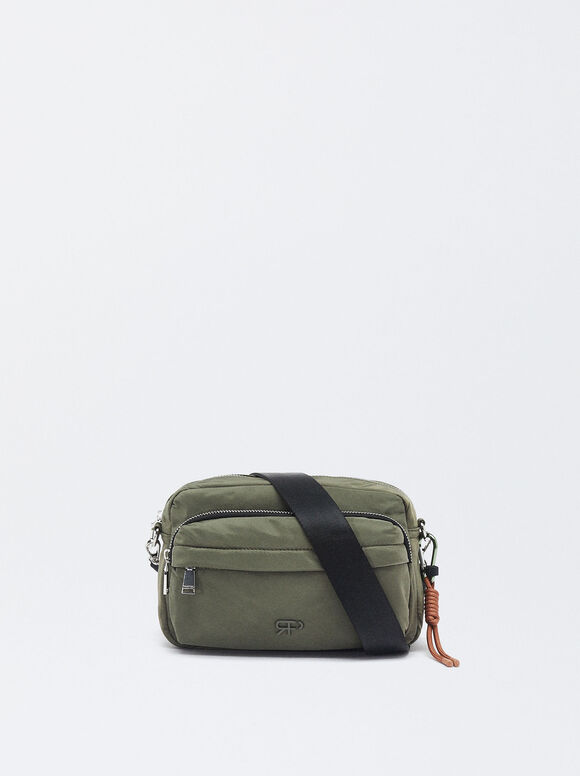 Nylon Crossbody Bag, Khaki, hi-res