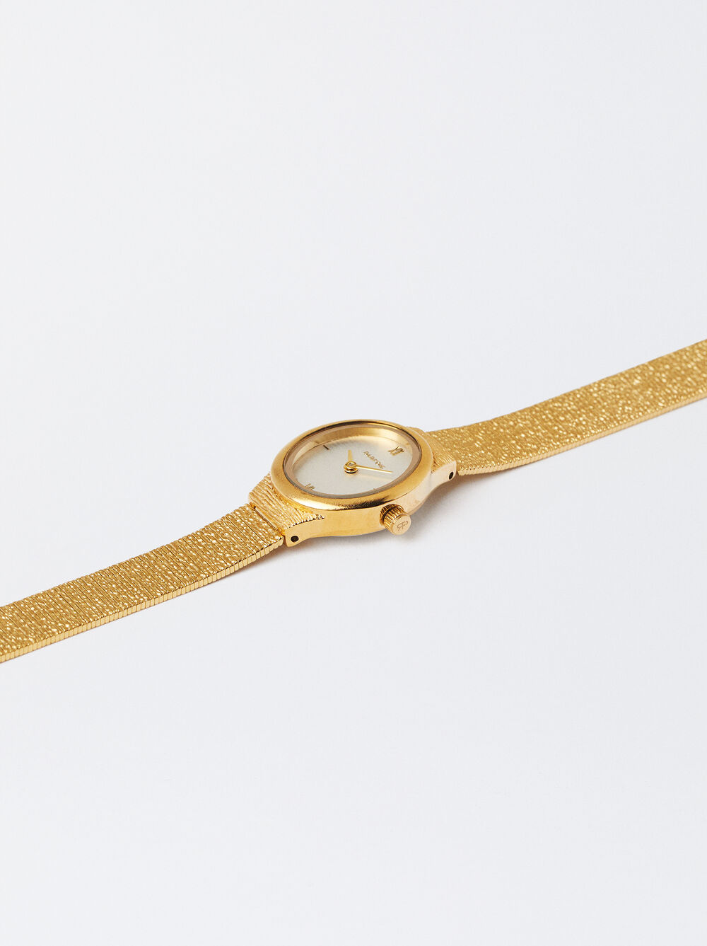 Goldene Uhr Mit Stahlarmband