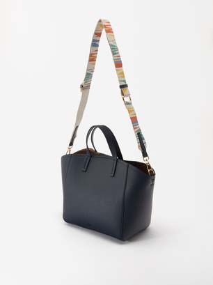 Tote Bag With Interchangeable Straps, Navy, hi-res