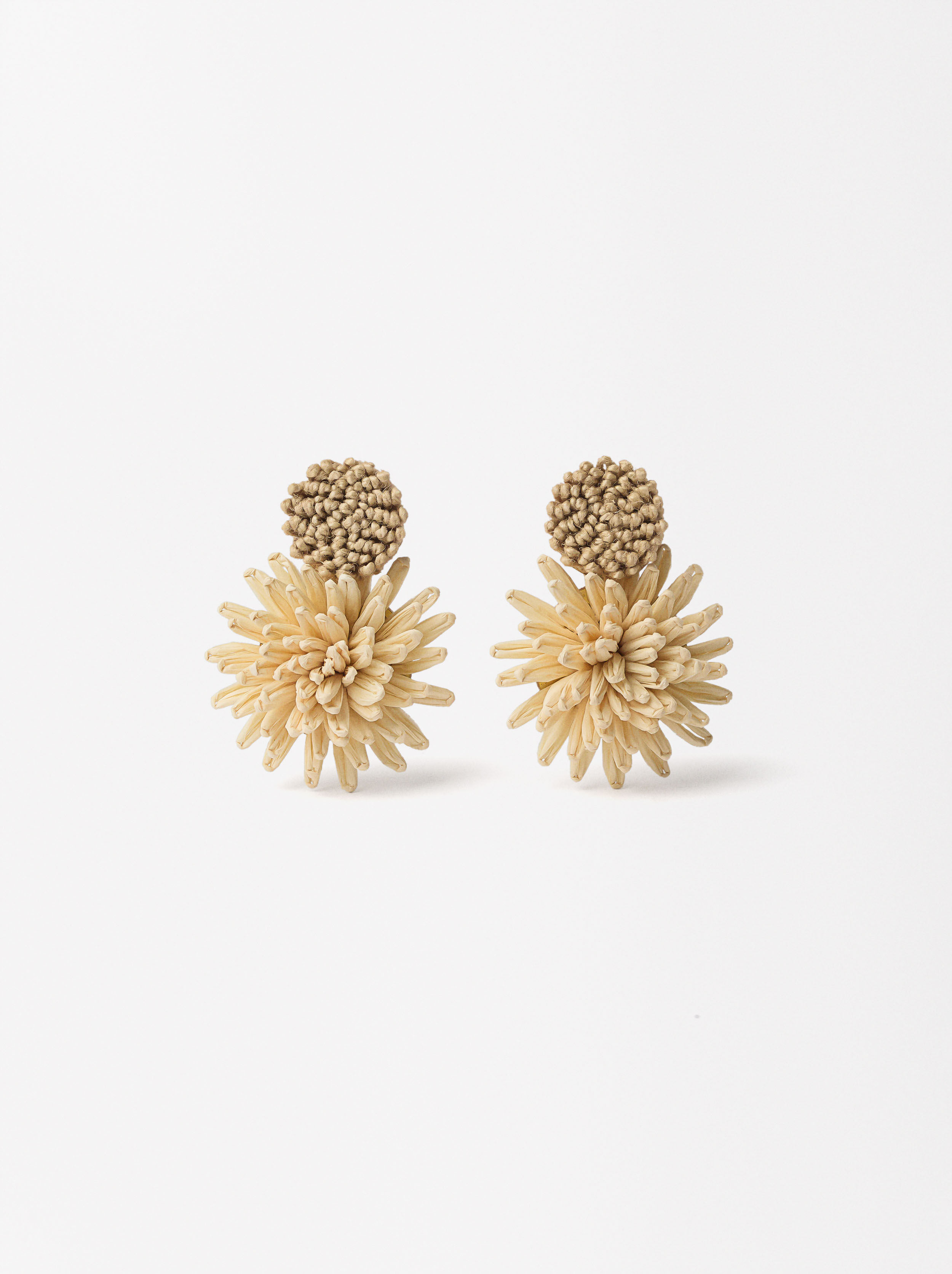Flower Raffia Earrings