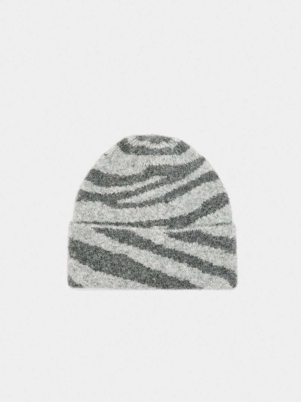 Animal printed hat with cuff