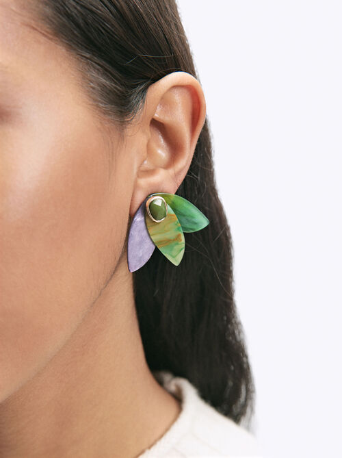 Flower Earrings With Resin