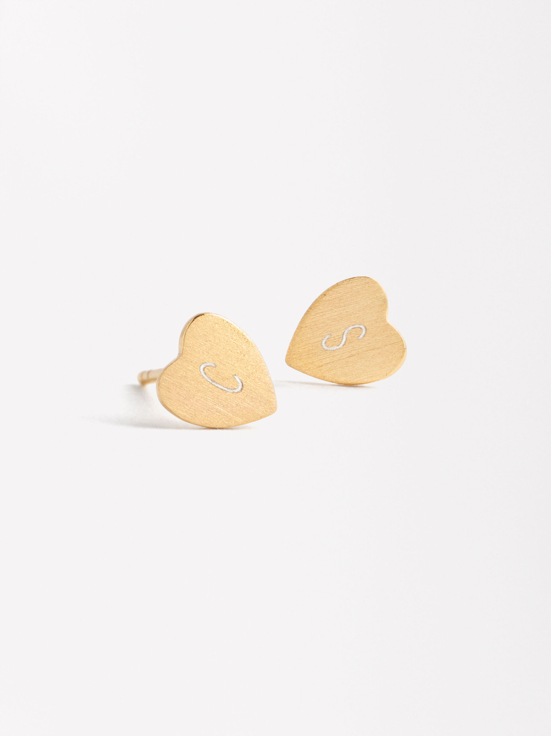 Customizable heart studs - sterling silver 925 image number 0.0