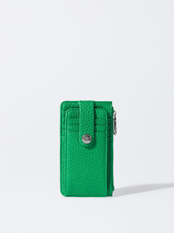 Card Holder With Coin Purse, Green, hi-res