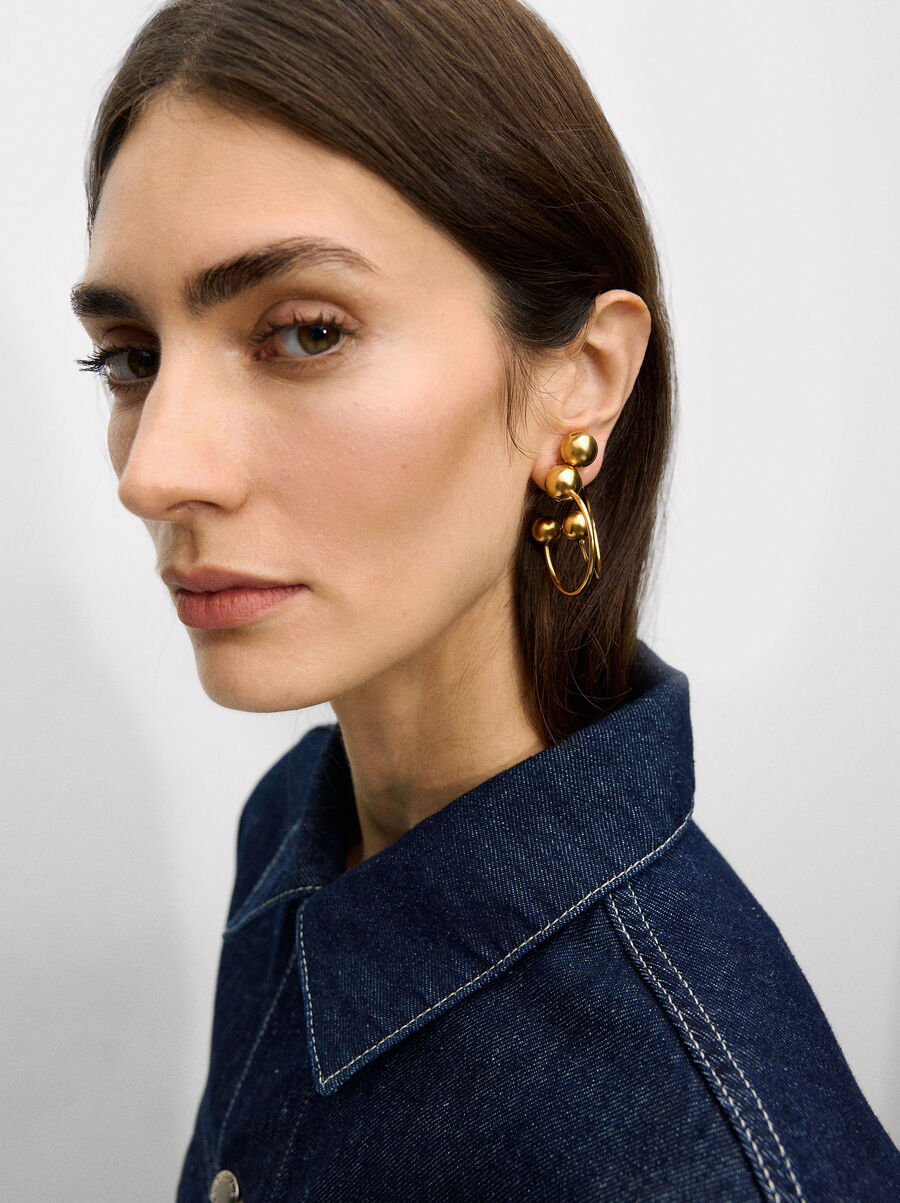 Earrings with spheres - stainless steel