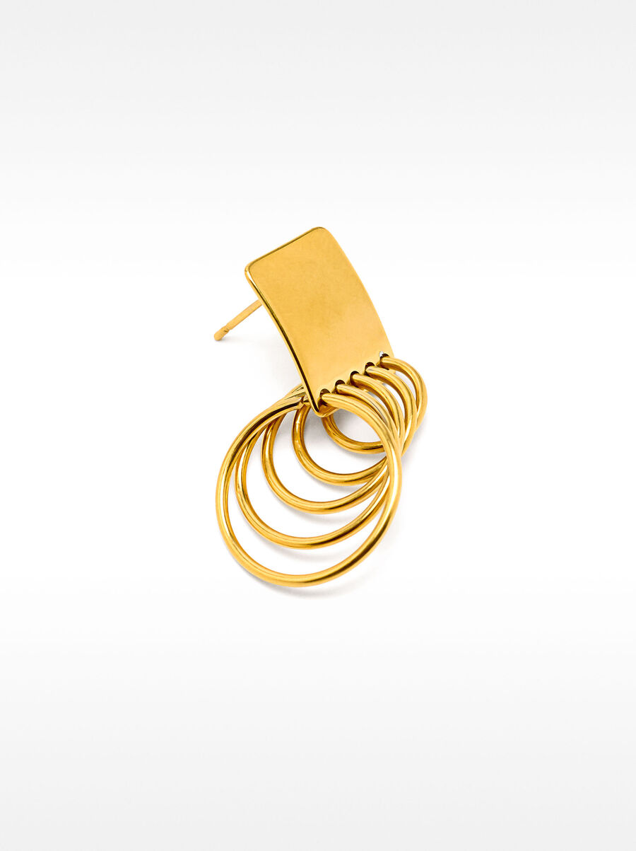 Square individual hoop earring - stainless steel