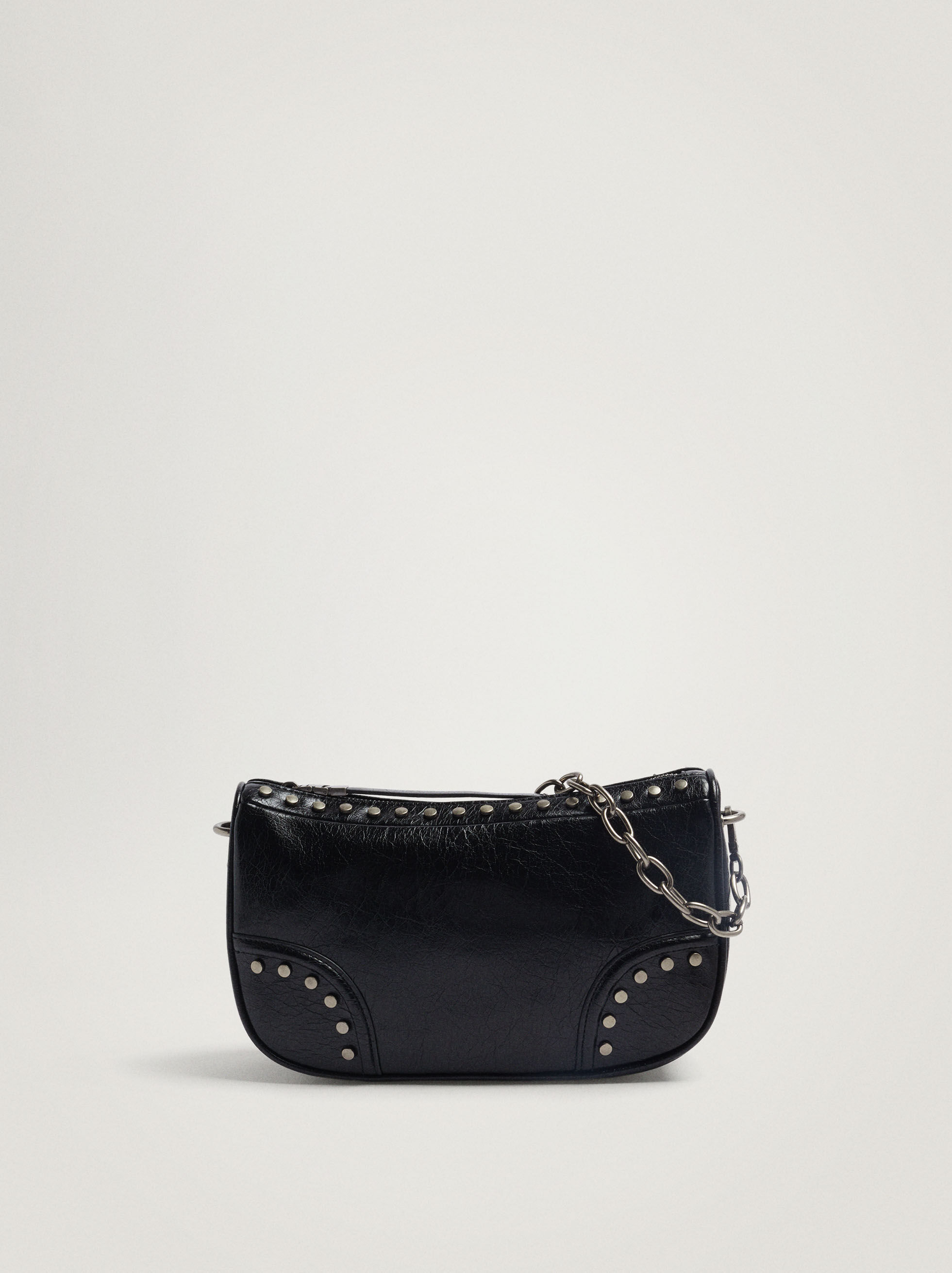 Bolso Con Tachuelas Y Cadena Negro Mujer Bolsos de hombro