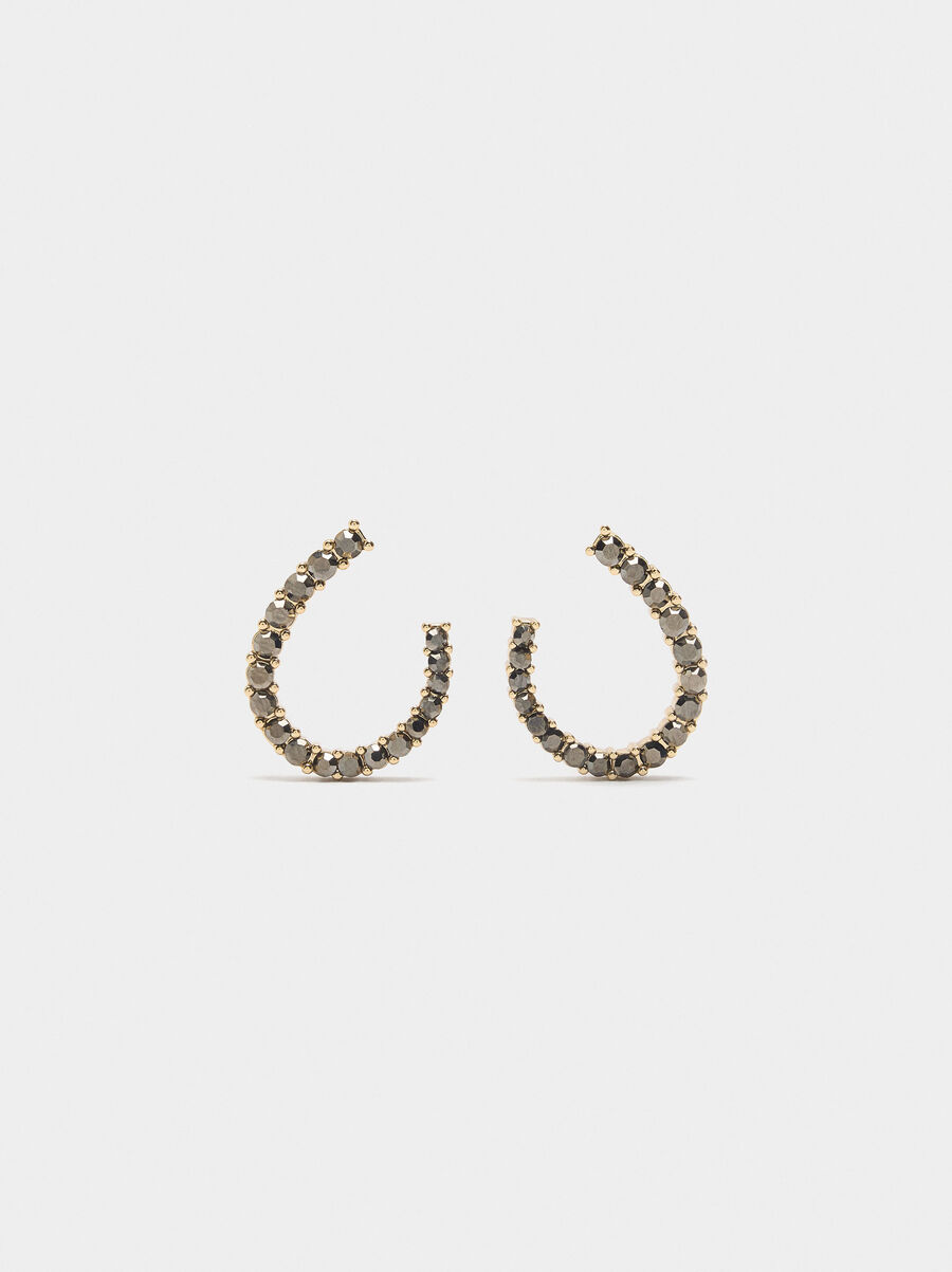 Open earrings with zirconia