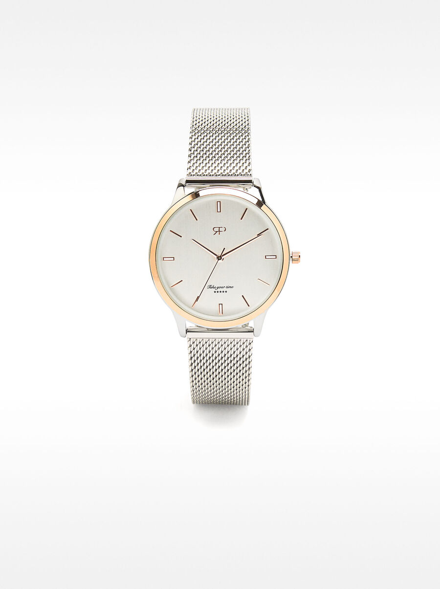 Watch with stainless steel mesh strap
