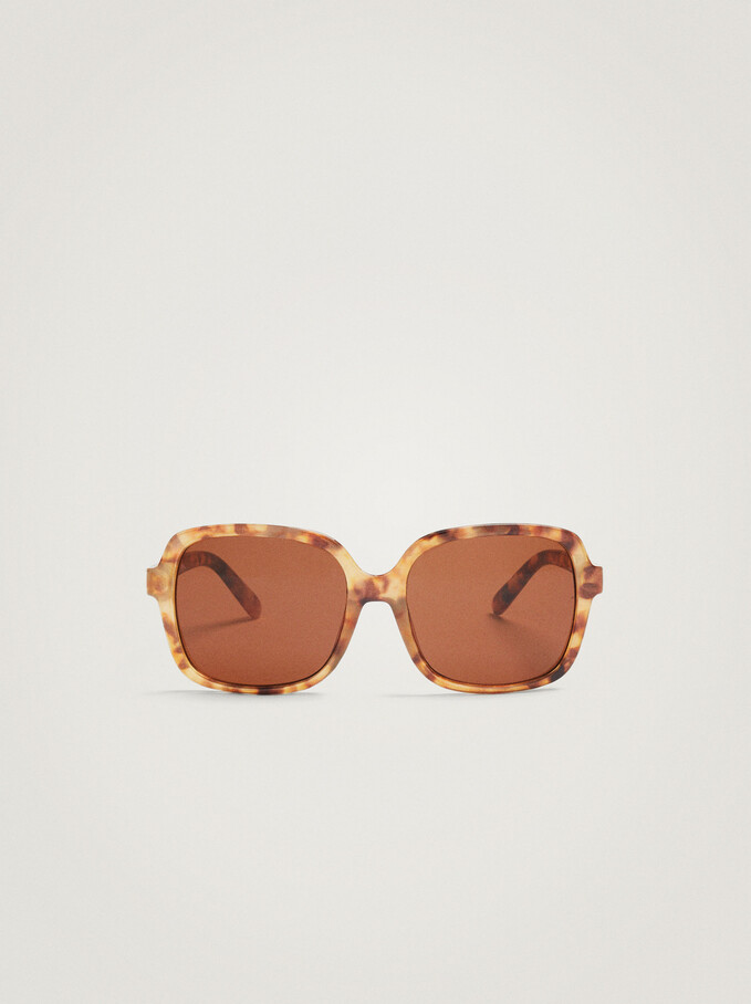Square Sunglasses , Brown, hi-res