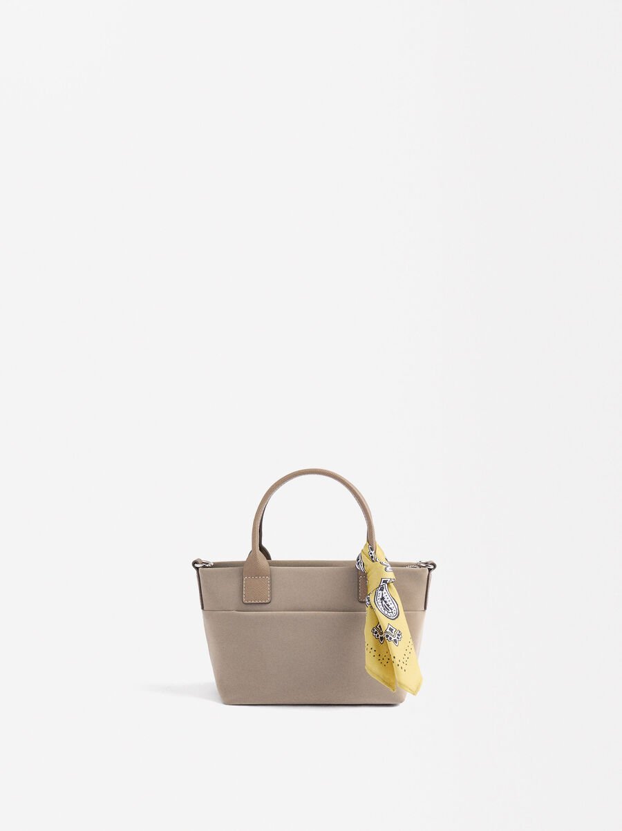 Velvety effect tote bag S
