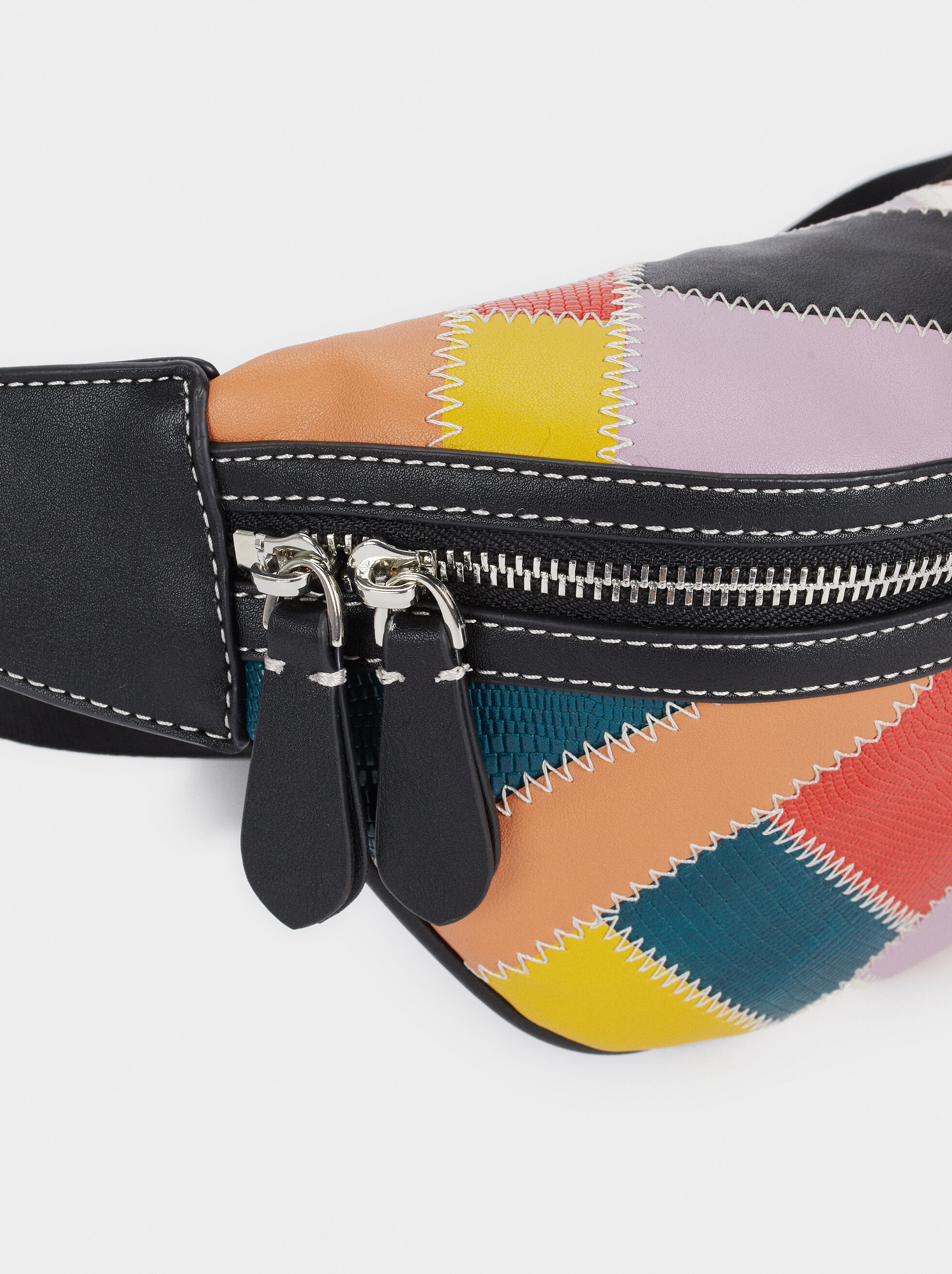 multi coloured leather patchwork bags