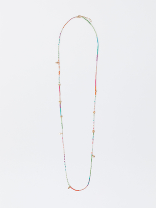 Multicoloured Necklace With Beads, Multicolor, hi-res