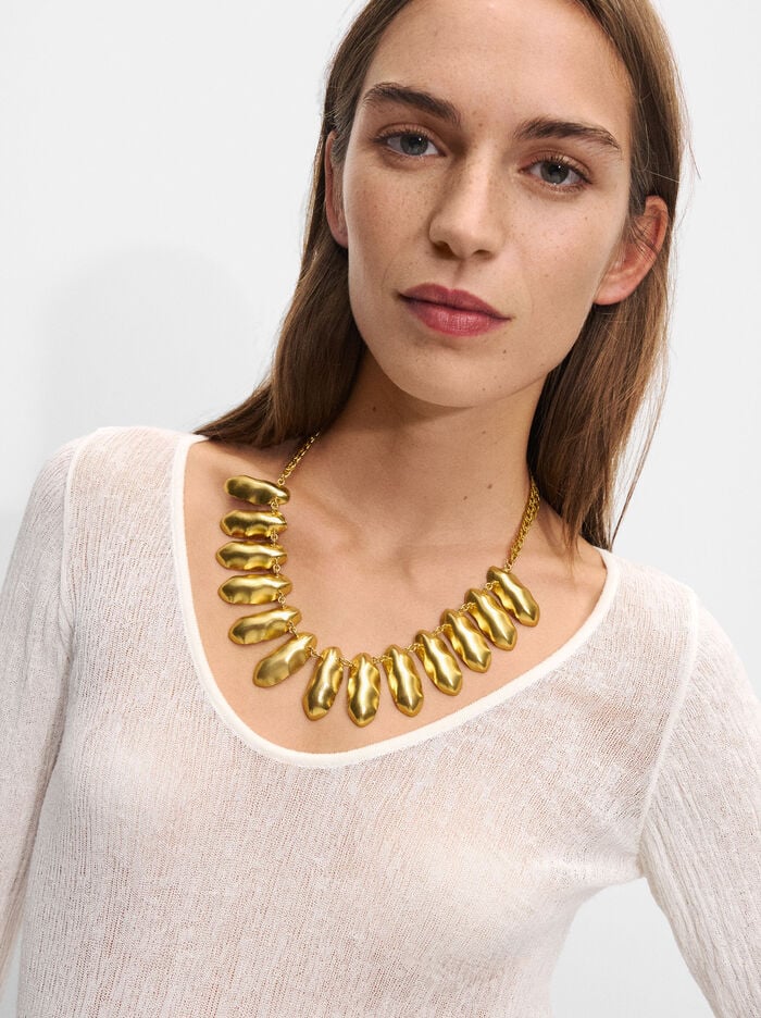 EXCLUSIVO ONLINE - Collar doble de eslabones baño oro de 18k