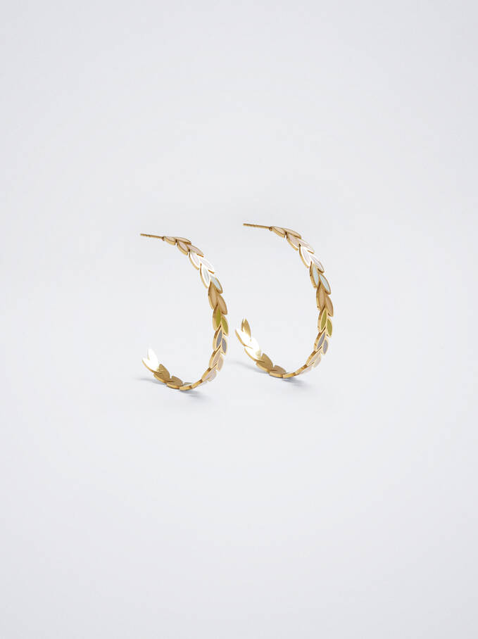 Stainless Steel Enamel Hoop Earrings, Multicolor, hi-res