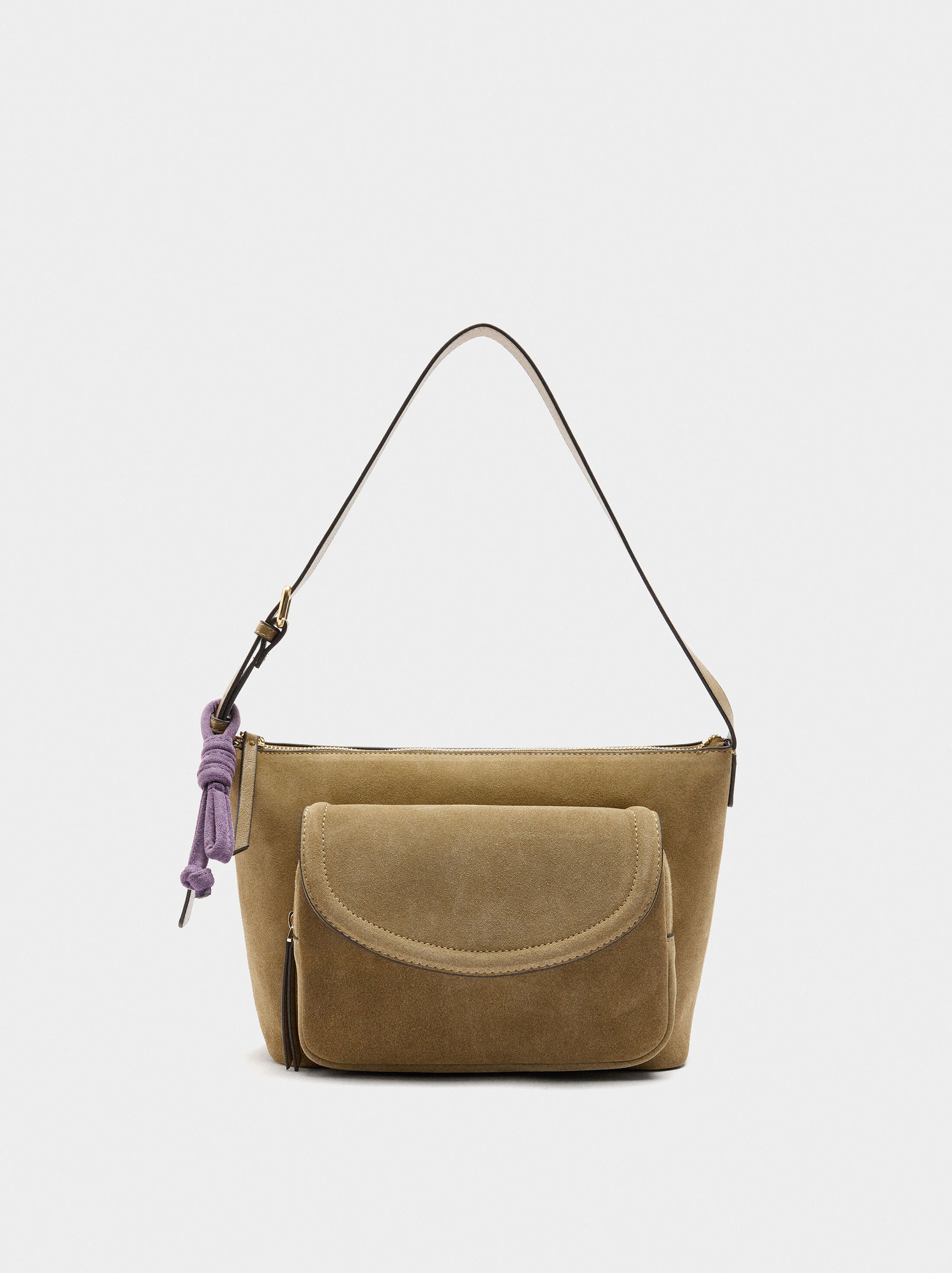 Shoulder bag with leather image number 0.0