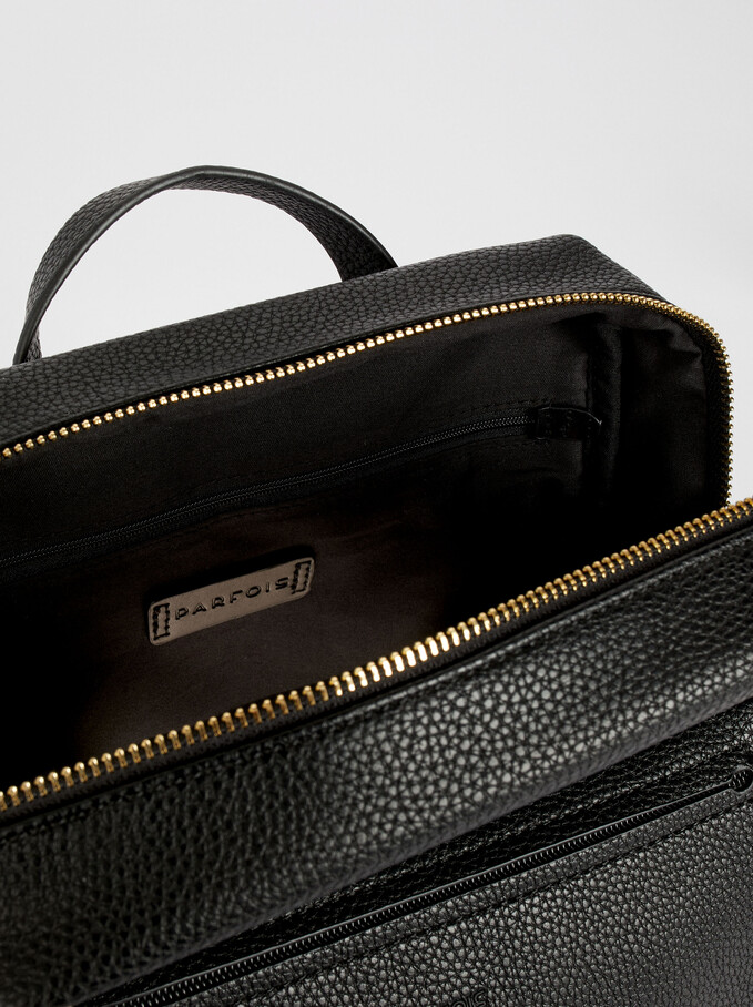 Backpack With Outer Pockets, Black, hi-res