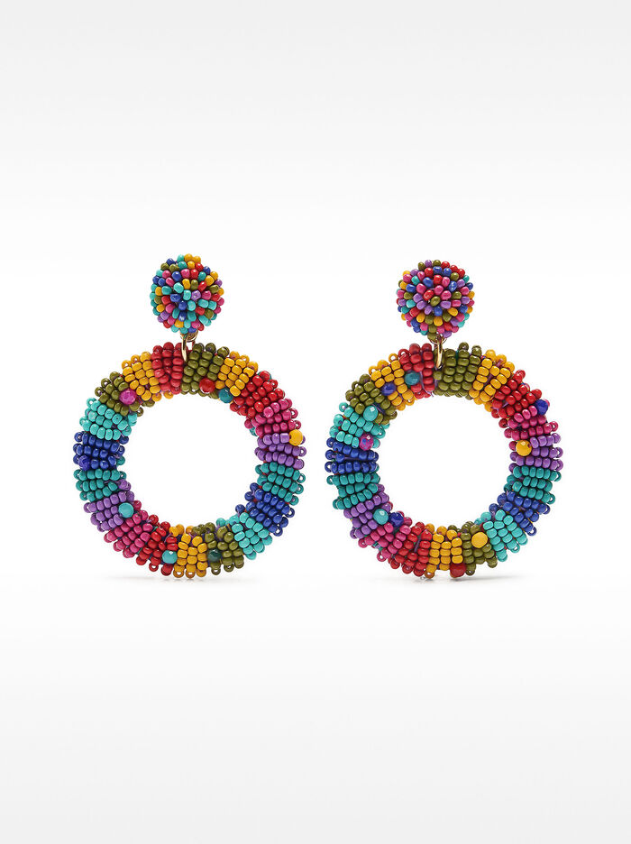 Pendientes maxi con cuentas multicolor