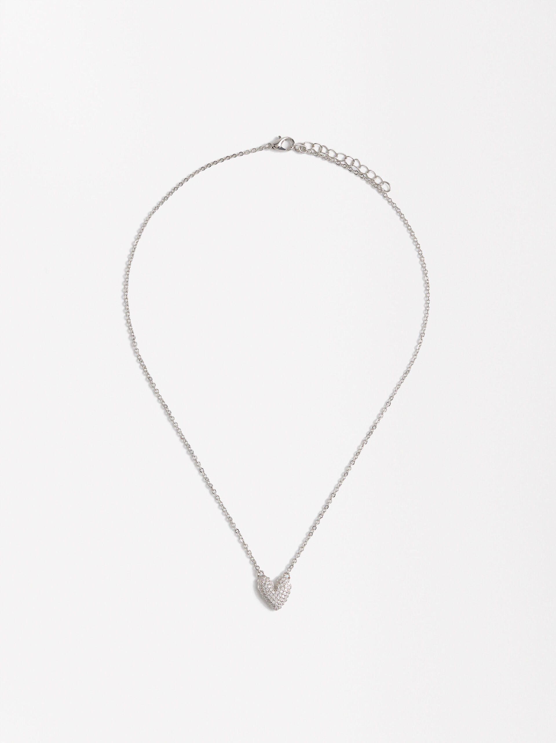 Heart pendant necklace with zirconia image number 1.0