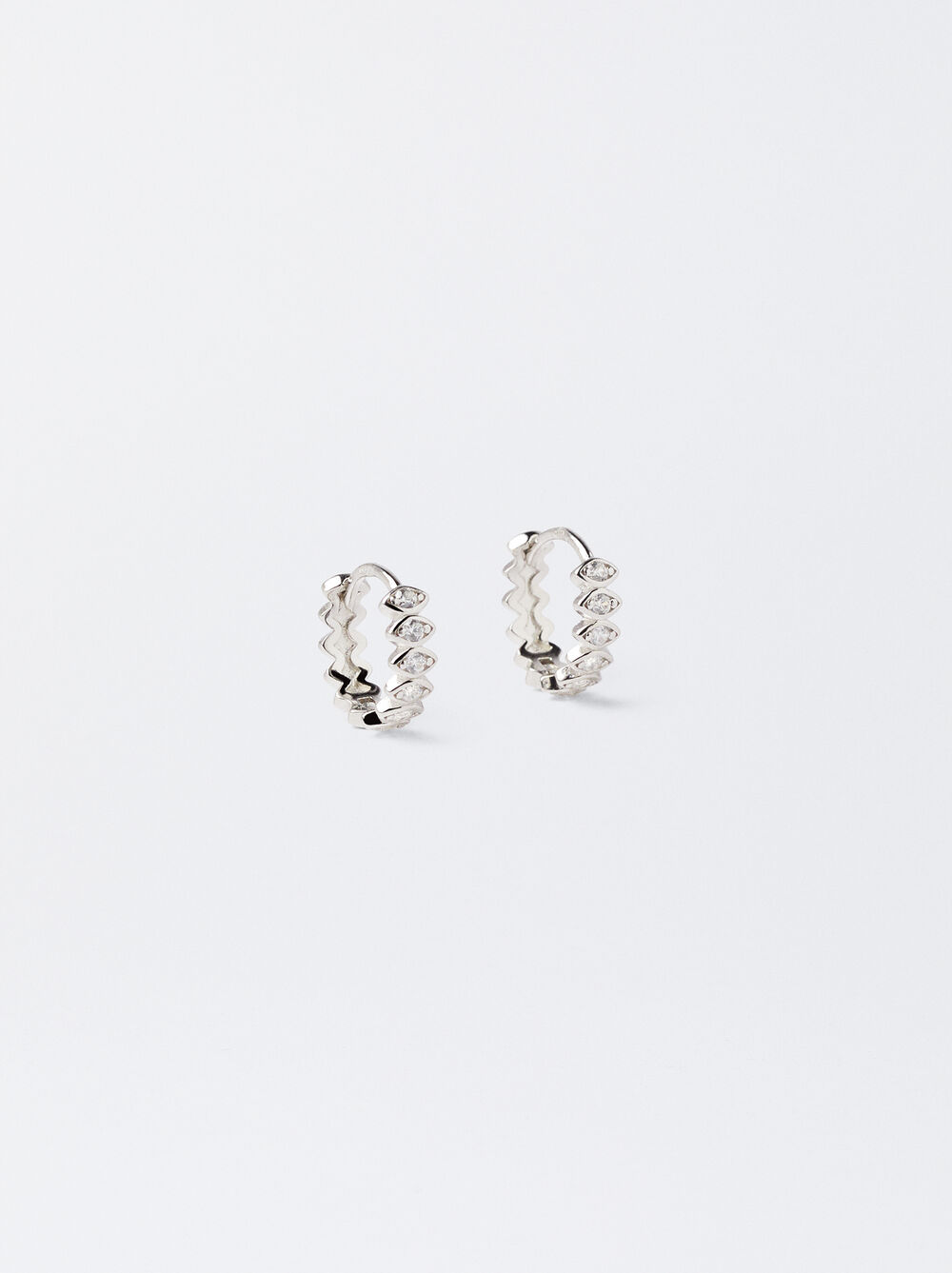 925 Sterling Silver Hoops With Zirconia