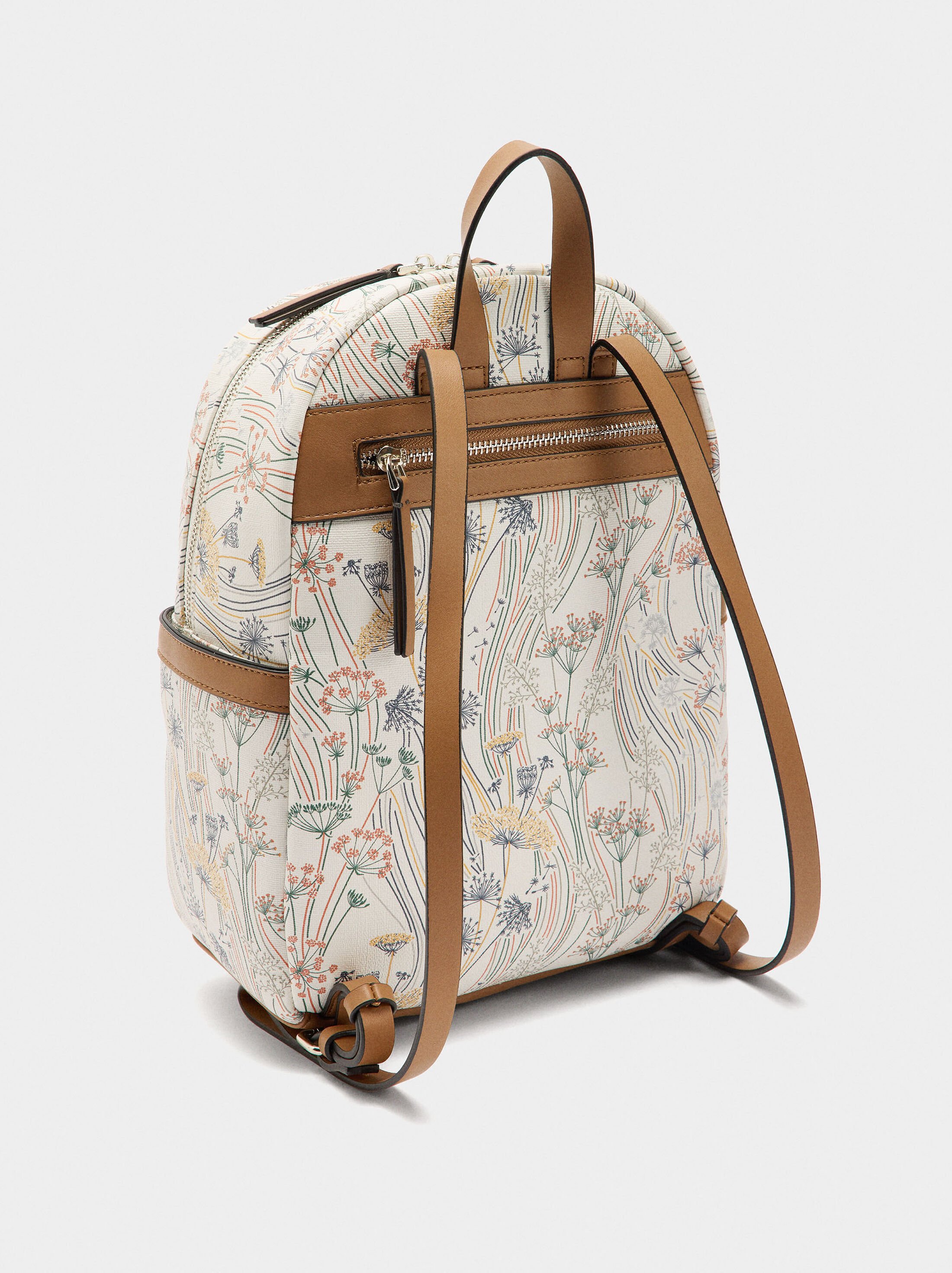 Printed floral backpack image number 2.0