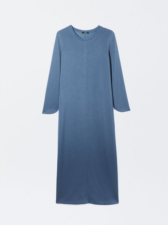 Dress With Slit, Blue, hi-res