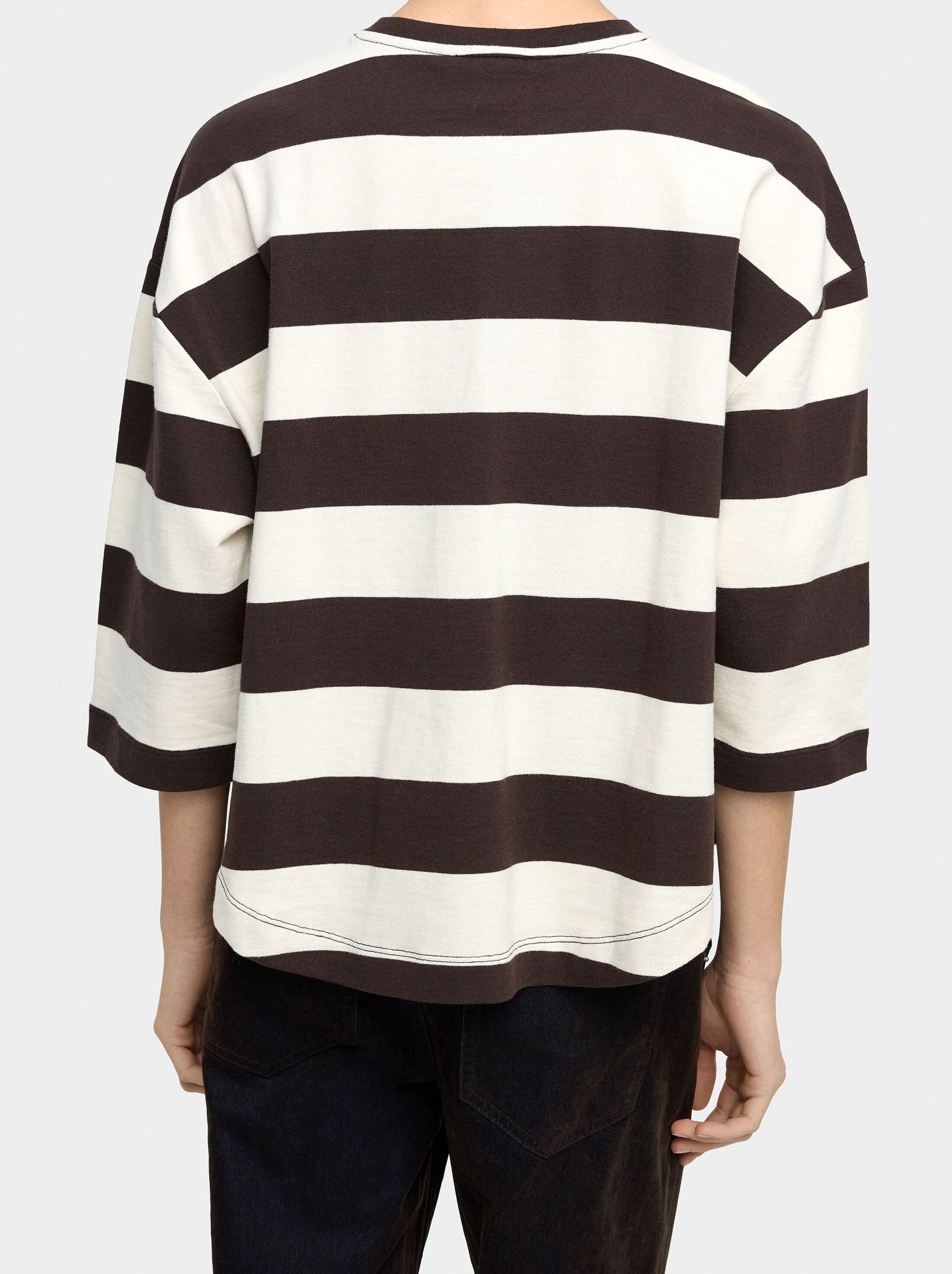 Striped T-shirt 100% cotton image number 3.0