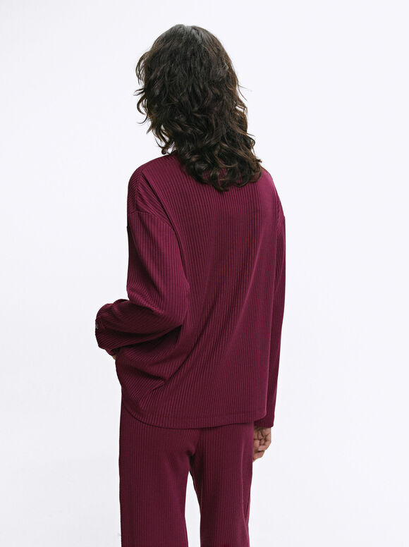  V-Neck Sweater, Purple, hi-res