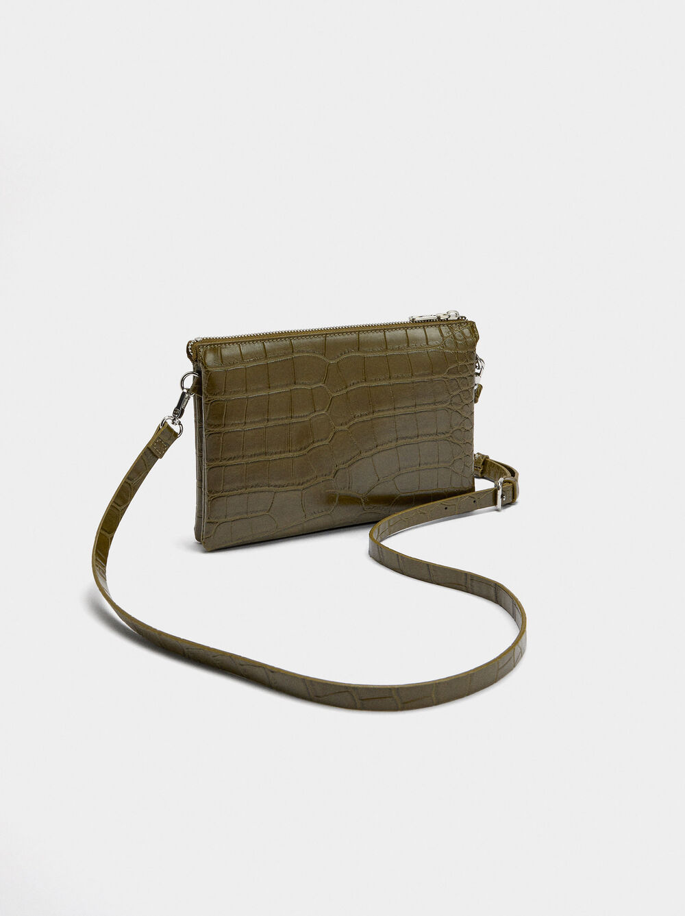 Crossbody bag with animal embossing